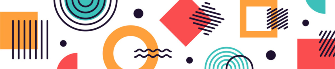 Abstract Geometric Footer Decoration