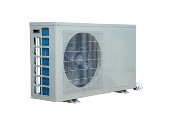 Air conditioning - Heat pump - Inverter. Outdoor unit isolated on white background.