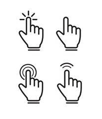 Fototapeta premium Hand click icons set. Vector illustration stock illustration