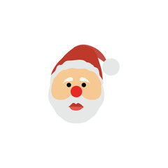 Santa Claus Head Character On White background