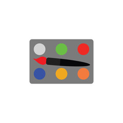 Watercolors tool set vector design on white background