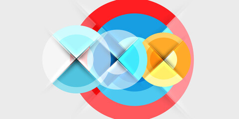 Fototapeta premium Circle and semi circle geometric background. Vector Illustration For Wallpaper, Banner, Background, Card, Book Illustration, landing page