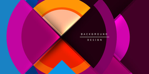 Obraz premium Circle and semi circle geometric background. Vector Illustration For Wallpaper, Banner, Background, Card, Book Illustration, landing page