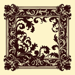 Elegant Frame Line Art Invitation Pattern Minimalist Silhouette Vector Design