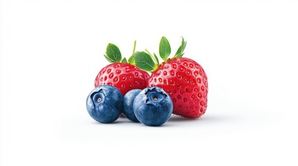 Obraz premium Fresh Berries Isolated on White Background