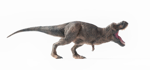 Dinosaur exhibits dynamic movement in a natural pose