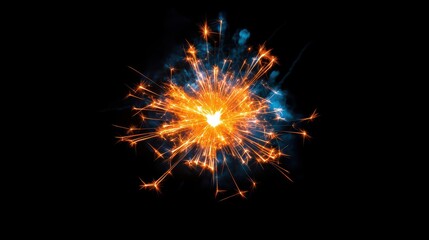 Vibrant Fireworks Against Dark Sky Background