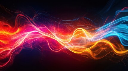 Obraz premium Vibrant Firework Trails in Dark Sky Background