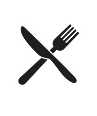 Crossed fork and knife icon stock illustration