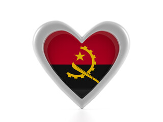 Heart shaped Angola flag