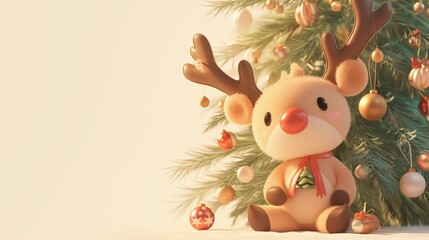 Happy Reindeer Plushie Cheerful Mood