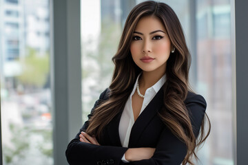 Obraz premium Sophisticated Fashion and Determination in the Workplace.
