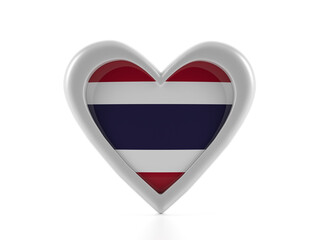 Heart shaped Thailand flag