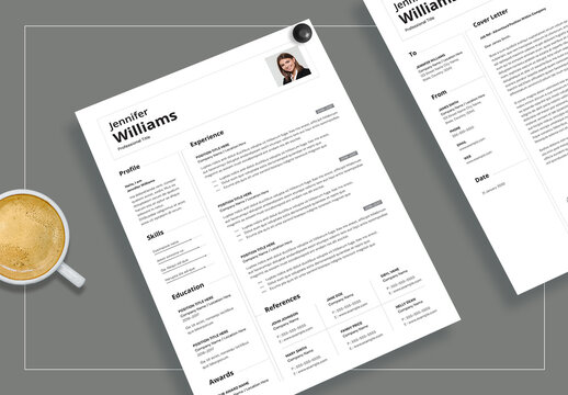 Creative Resume Layout with Cover Letter