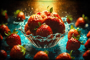 Die spritzigen Erdbeeren