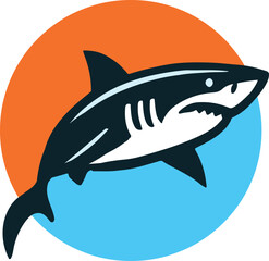 Naklejka premium shark head silhouette logo in flat style