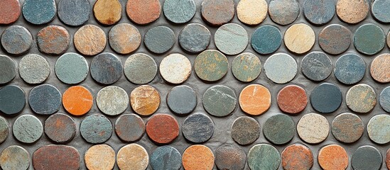 Multicolored Pebble Stone Mosaic Tile Texture