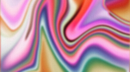 Fototapeta premium Abstract grainy chromatic fluid art with vibrant gradient swirls, ideal for modern aesthetic wallpapers and creative design backgrounds