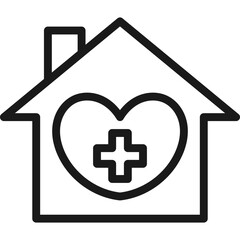 Home Care Line Icon