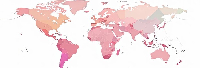 Obraz premium This visual representation highlights different regions of the world through shades of color, depicting various data distributions and trends. Generative AI