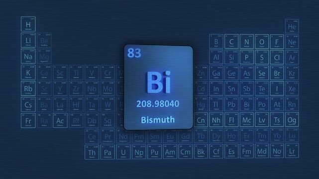 Bismuth Periodic Table 3D Video Animation