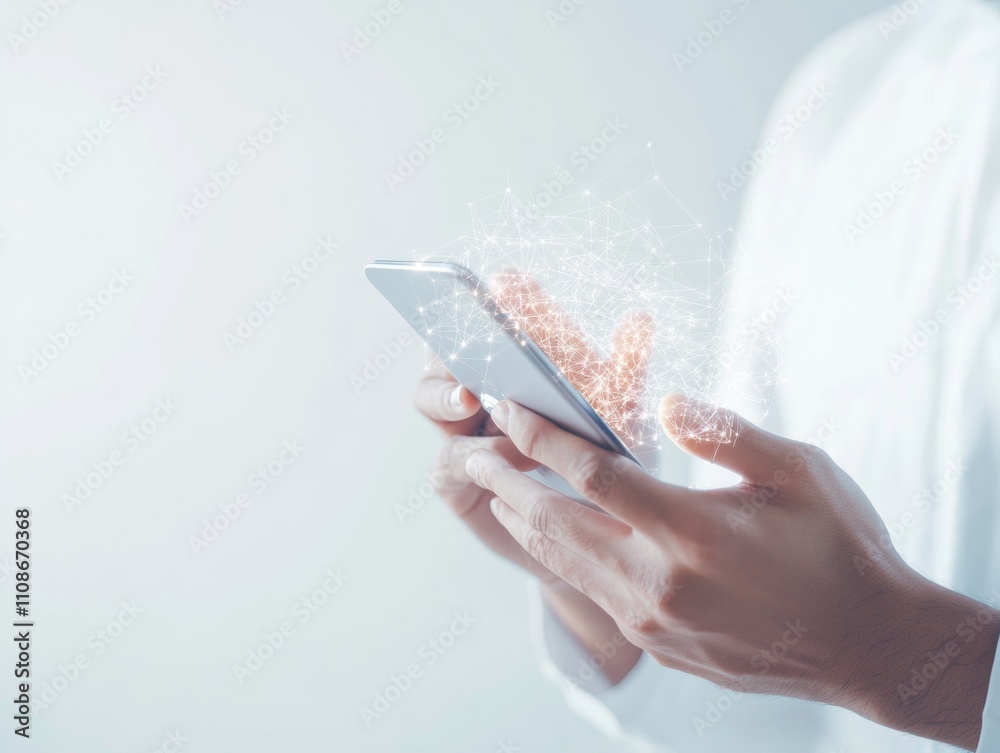 Aufkleber innovative foldable smartphone with dual screens showcasing a video call and shopping interface