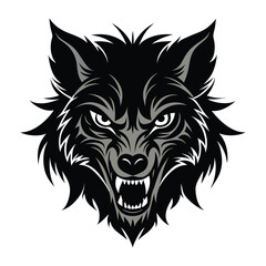 Fototapeta premium wolf head silhouette icon. wolf head tattoo 