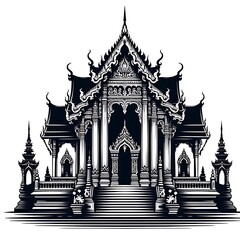 Obraz premium Intricate temple design with ornate architecture.