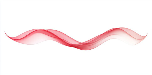 Elegant red light streaks create flowing wave pattern on white background, evoking sense of movement and fluidity. This design is perfect for various creative projects