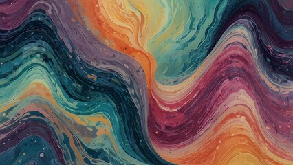 Fototapeta premium Abstract backgrounds with marbled wave patterns in soft hues Generative AI