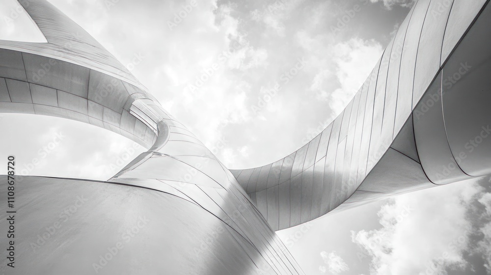 Poster abstract modern architecture skyward view