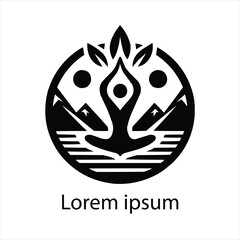 Obraz premium yoga logo template design