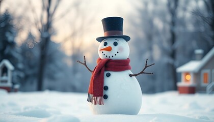 Obraz premium snowman in the snow