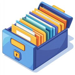 Colorful File Organizer with Various Document Folders in a Modern Office Setting for Efficient Storage and Easy Access to Information and Records
