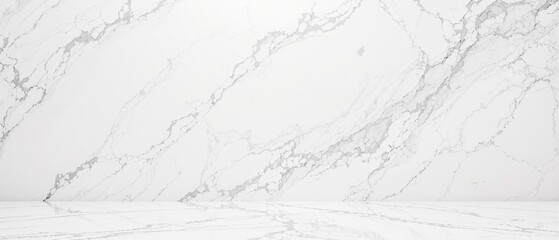 Obraz premium Background of white statuario marble with soft veining and glossy surface, decorative stone, luxury living, marble slab
