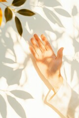 Sunlit Serenity Hand Reaching Toward Natures Morning Glow