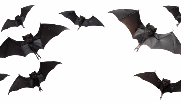 Flying Bats Halloween Night Dark Wildlife Spooky Background