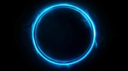 a blue ring of light on a black background