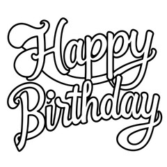 happy birthday day illustrations vector art isolated