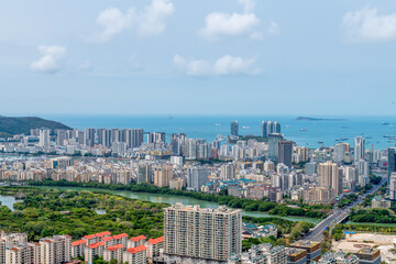 Fototapeta premium The scenery of Sanya Bay in Sanya City, Hainan Province, China.