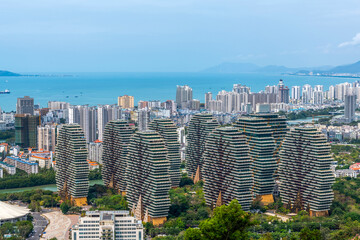 Fototapeta premium The scenery of Sanya Bay in Sanya City, Hainan Province, China.
