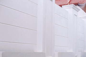 Beautiful room corner with cement shelves