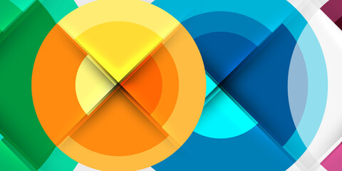 Obraz premium Circle and semi circle geometric background. Vector Illustration For Wallpaper, Banner, Background, Card, Book Illustration, landing page