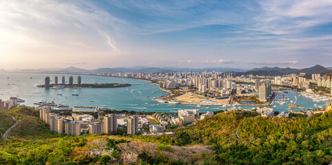 Obraz premium The scenery of Sanya Bay in Sanya City, Hainan Province, China.