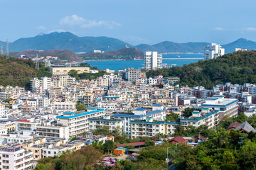 Obraz premium The scenery of Sanya Bay in Sanya City, Hainan Province, China.