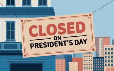 Obraz premium Closed on President's Day Urban Banner