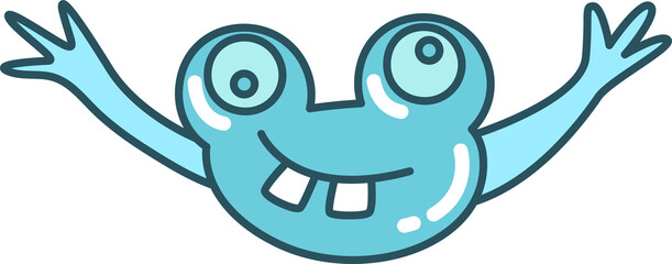 Obraz premium funny cartoon monster character doodle illustration