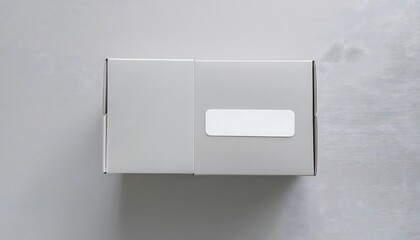 Realistic packaging box template with customizable labels, 3D illustration, mockup, showcase, product.