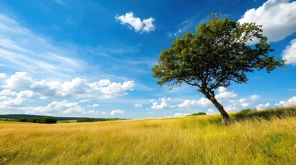 Fototapeta premium field and blue sky