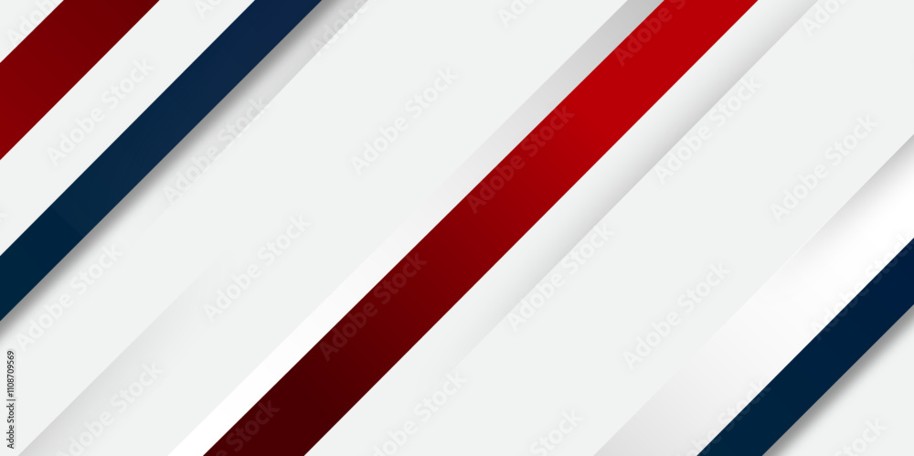Poster Simple Vector seamless texture with diagonal lines in dark red, white, and blue modern background. abstract Design template for business or technology presentations, internet posters covers templets.